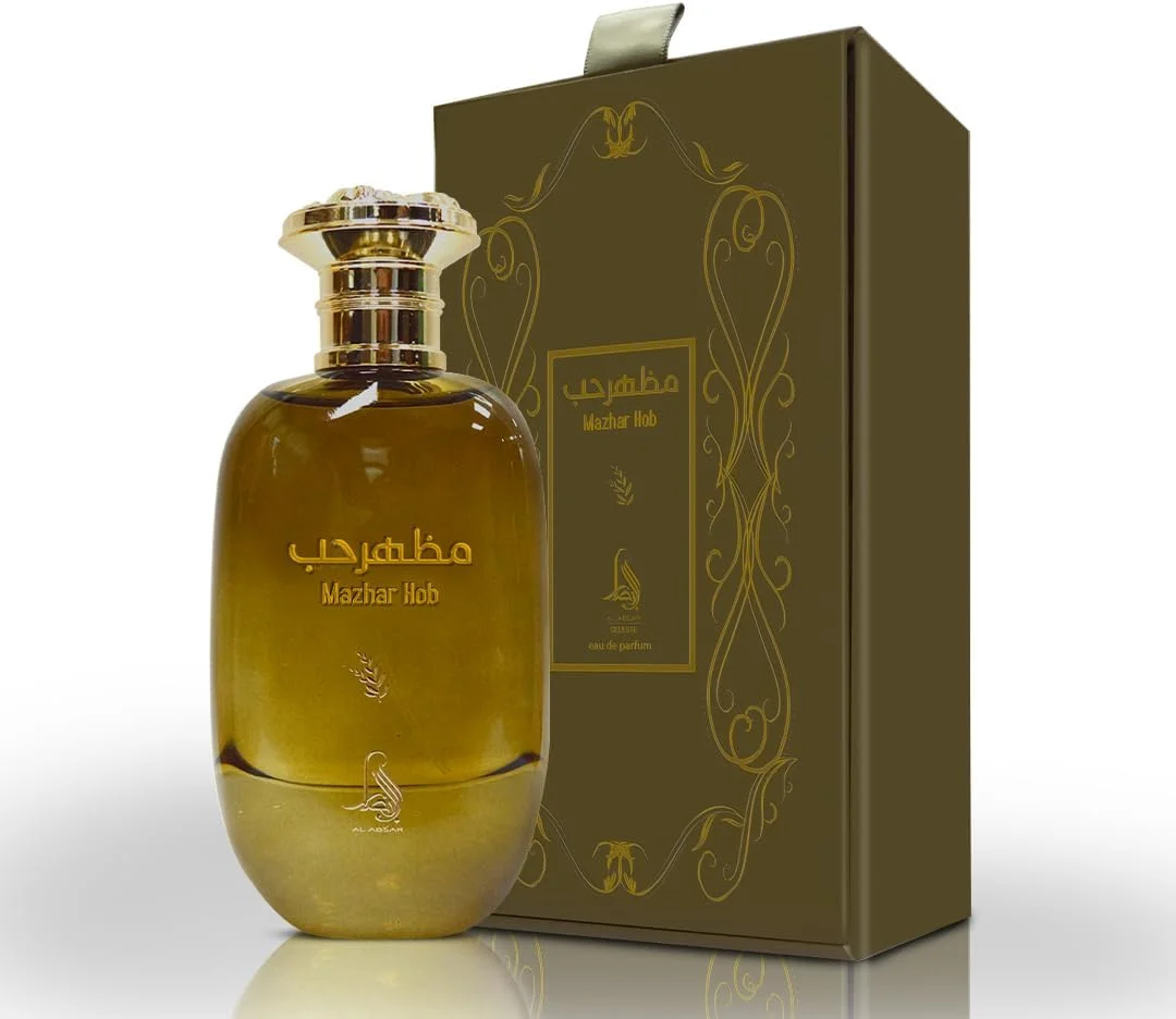 ادکلن زنانه آل ابصار مظهر حب 100 میل - رایحه کهربایی چوبی با دارچین، رز ترکی و عود - عطری گرم و احساسی