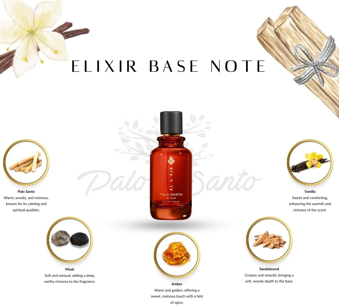 ادو پرفیوم AL A'FIR Palo Santo Elixir – رایحه گرم، چوبی و ادویه‌ای برای آقایان و بانوان | رایحه لوکس ماندگار - 100 میلی‌لیتر