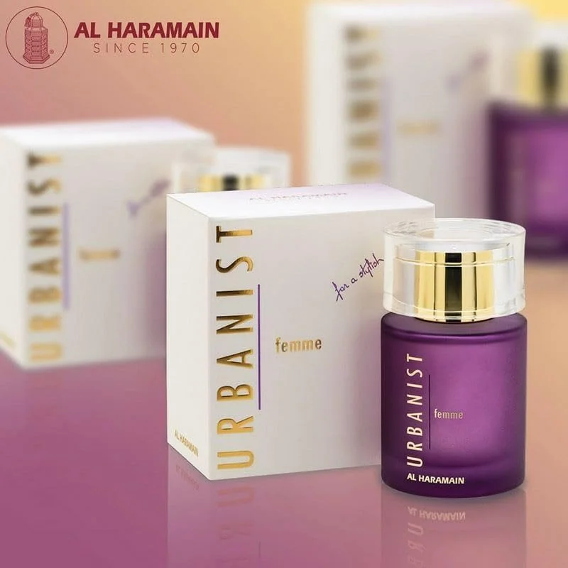 ادکلن زنانه الحرمین Urbanist Femme | رایحه ماندگار | نت های مشک و کهربا | Eau De Parfume | استفاده روزمره و هدیه برای خانم ها | عطر زنانه ممتاز | 100 میلی لیتر