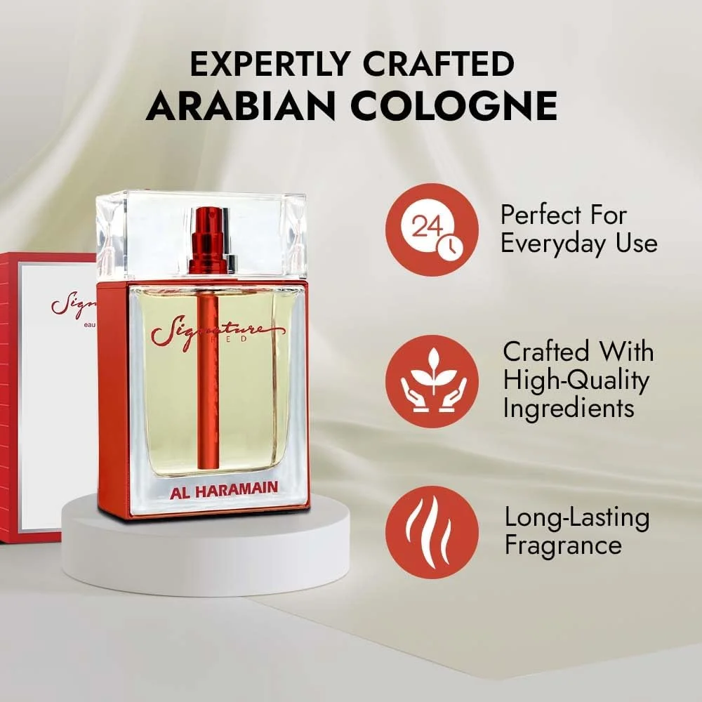 عطر سیگنچر رد الحرمین | رایحه ای ظریف و ماندگار | عطری پیچیده و فریبنده | رایحه لوکس | عطر زنانه | هدیه برای مردان | جذابیت همه کاره | 100 میلی لیتر