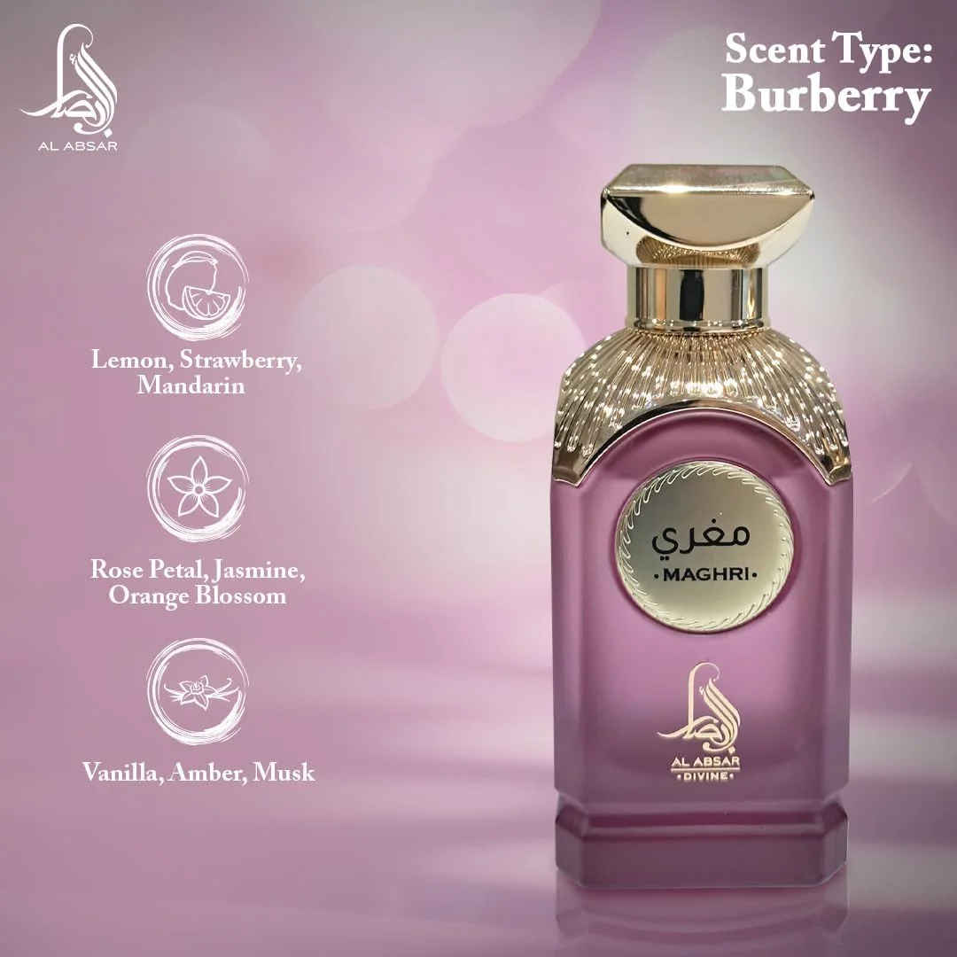 عطر زنانه آل ابصار مغری 100 میلی لیتر - رایحه میوه ای و گورمند با لیمو، توت فرنگی و گلبرگ های رز - رایحه لوکس و ماندگار عطر زنانه آل ابصار مغری 100 میلی لیتر - رایحه میوه ای و گورمند با لیمو، توت فرنگی و گلبرگ های رز - رایحه لوکس و ماندگار