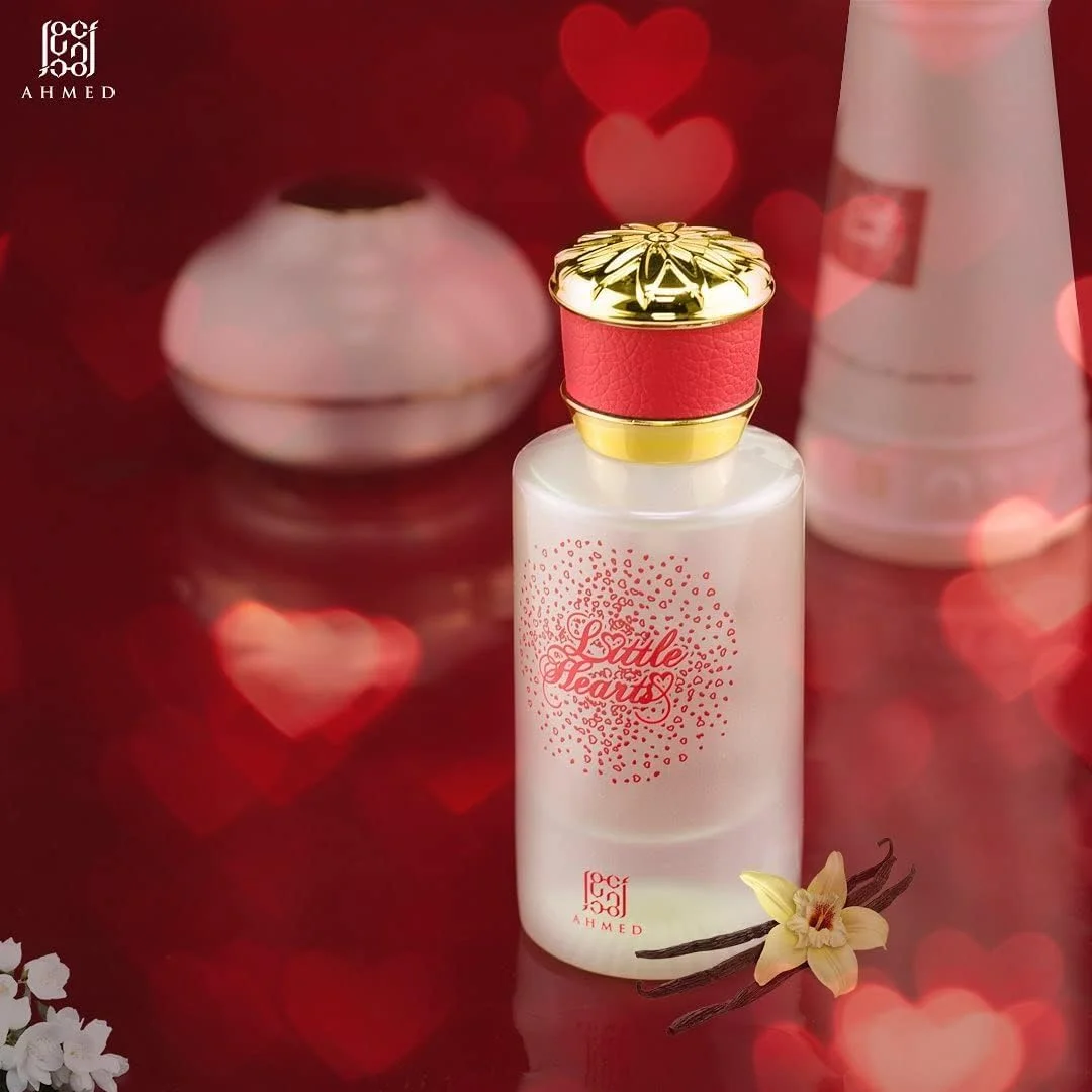 عطر زنانه احمد لیتل هارتس ادو پرفیوم - 50 میلی لیتر | رایحه ای برای زنان | عود شرقی با عنبر، مشک و وانیل | از المغربی عود عربی و عطر دبی عطر زنانه احمد لیتل هارتس ادو پرفیوم - 50 میلی لیتر | رایحه ای برای زنان | عود شرقی با عنبر، مشک و وانیل | از المغربی عود عربی و عطر دبی