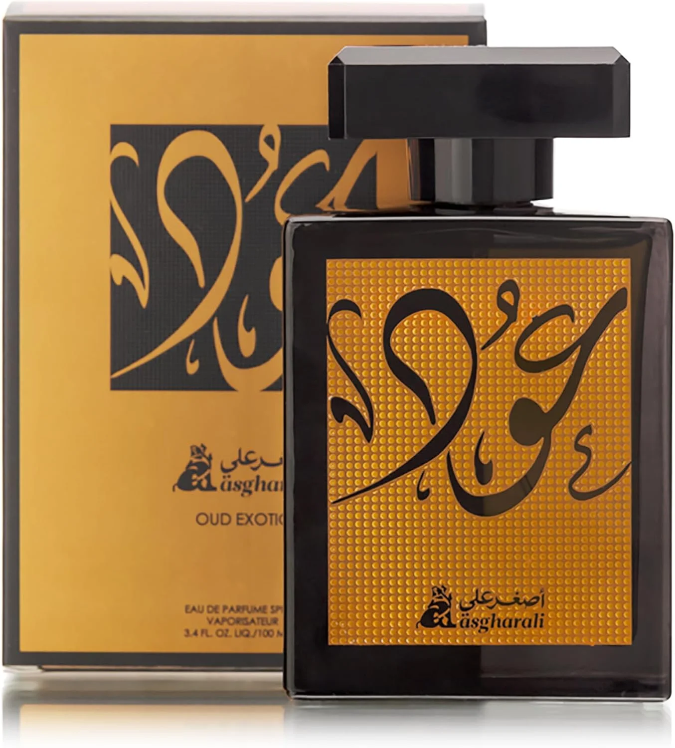 عطر ادکلن عود اگزوتیک اصغرعلی - رایحه چوبی، کهربایی و گلی - چوب صندل و مشک - ادو پرفیوم اسپری ویپورایزر مردانه و زنانه 100 میلی لیتر
