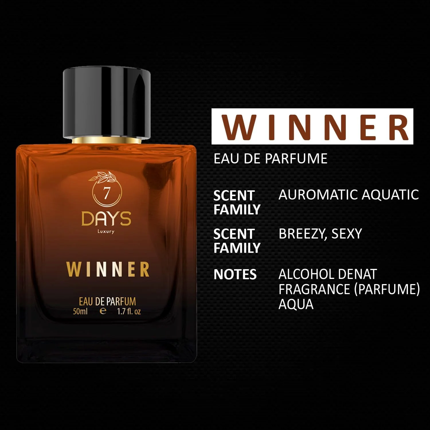 ادکلن مردانه و زنانه 7Days مدل Luxury Winner با رایحه میوه قرمز و یاس | عطر EDP با ماندگاری طولانی، تازه و میوه ای، (50 میلی لیتر 1.7 fl. oz) بسته 3 عددی