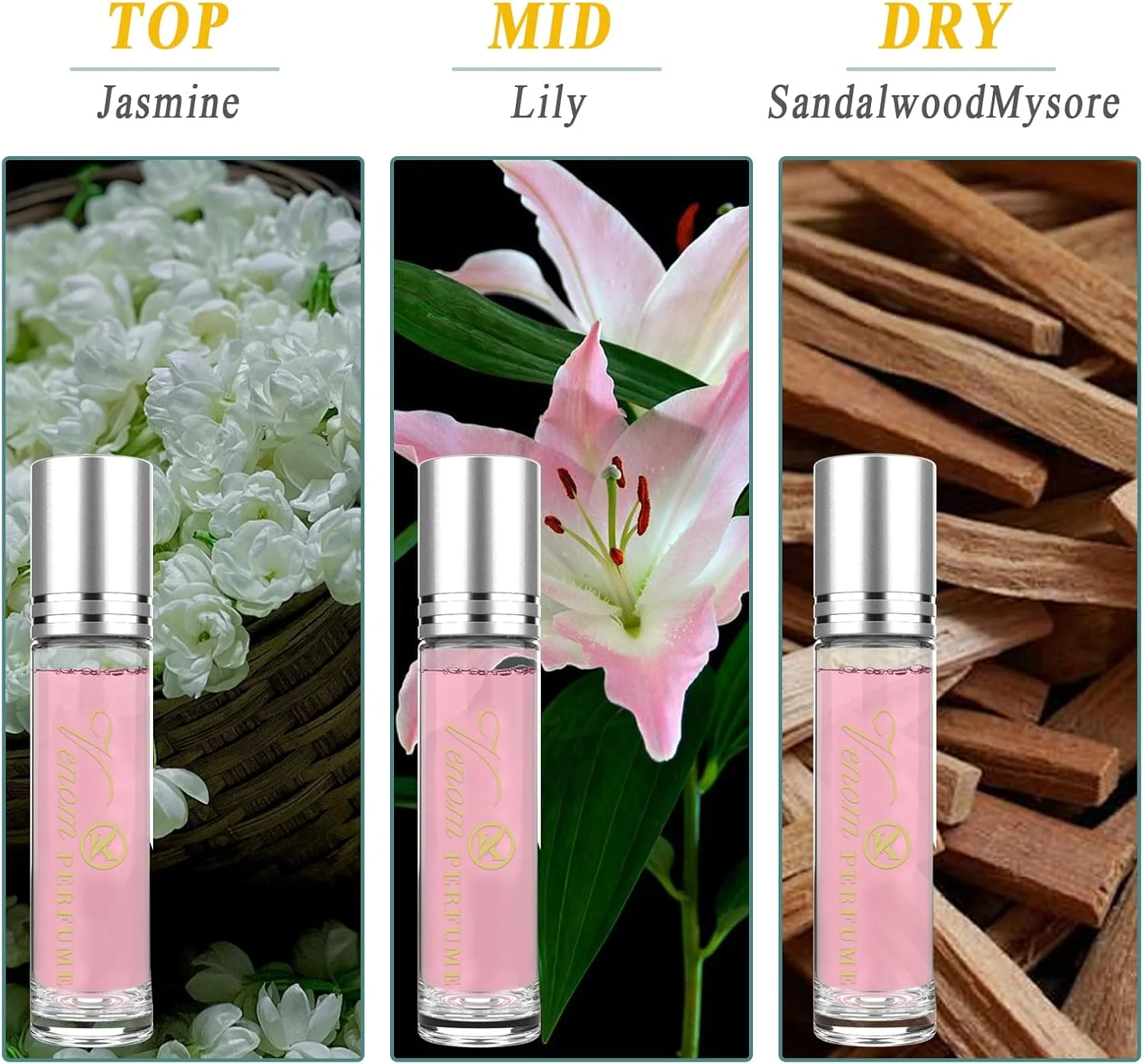 عطر فرمون زنانه ZhongShuang، 2 عدد، برای جذب مردان، عطر رولی 10 میلی لیتری زنانه با روغن ضروری فرمون، عطر ادکلن فرمون برای مردان و زنان