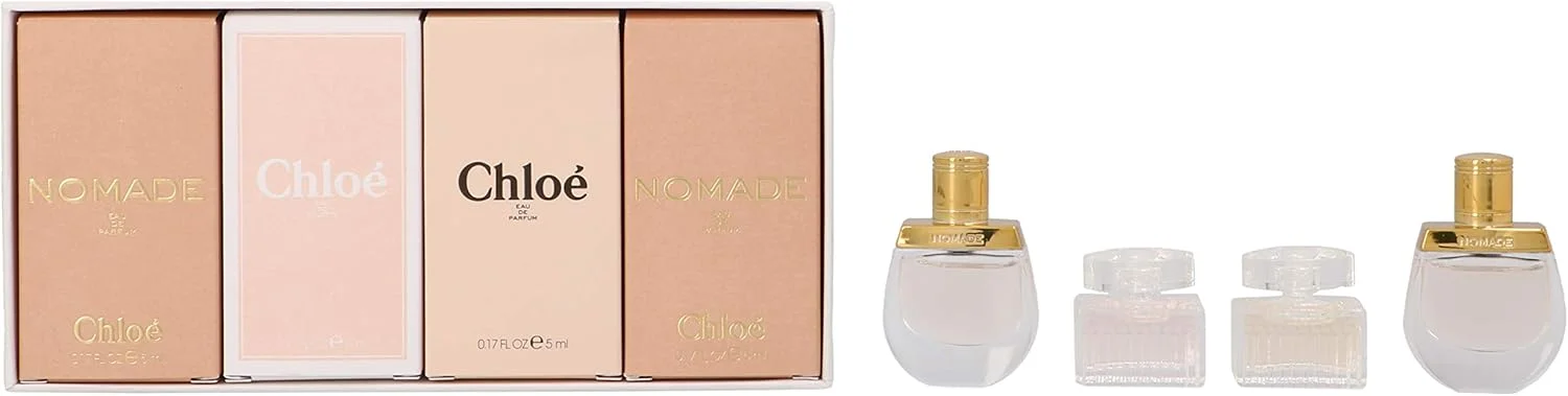 ست مینیاتوری عطر زنانه CHLOE Nomade شامل ادو پرفیوم 2 عدد 5 میلی لیتر + ادو تویلت 5 میلی لیتر + ادو پرفیوم 5 میلی لیتر، کد CHLBLW004 ست مینیاتوری عطر زنانه CHLOE Nomade شامل ادو پرفیوم 2 عدد 5 میلی لیتر + ادو تویلت 5 میلی لیتر + ادو پرفیوم 5 میلی لیتر، کد CHLBLW004