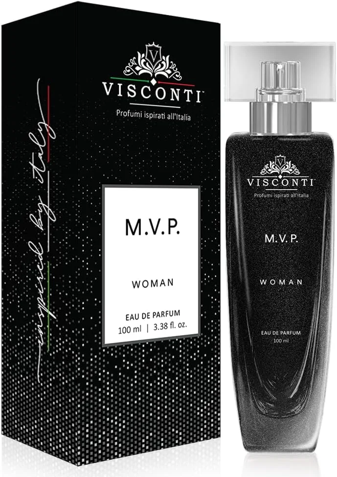 عطر زنانه ویسکونتی M.V.P. ادو پرفیوم با رایحه چوبی ماندگار با ترنج، سدر، نعناع هندی و وتیور، ضد لک، عطر لوکس ممتاز برای استفاده روزانه و اداری، 100 میلی لیتر