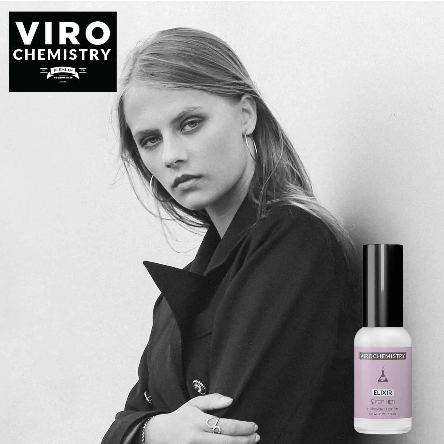 فرومون زنانه ویروشیمی (اکسیر) - عطر بدن ارگانیک با رایحه ای ظریف و فوق العاده قوی (30 میلی لیتر)
