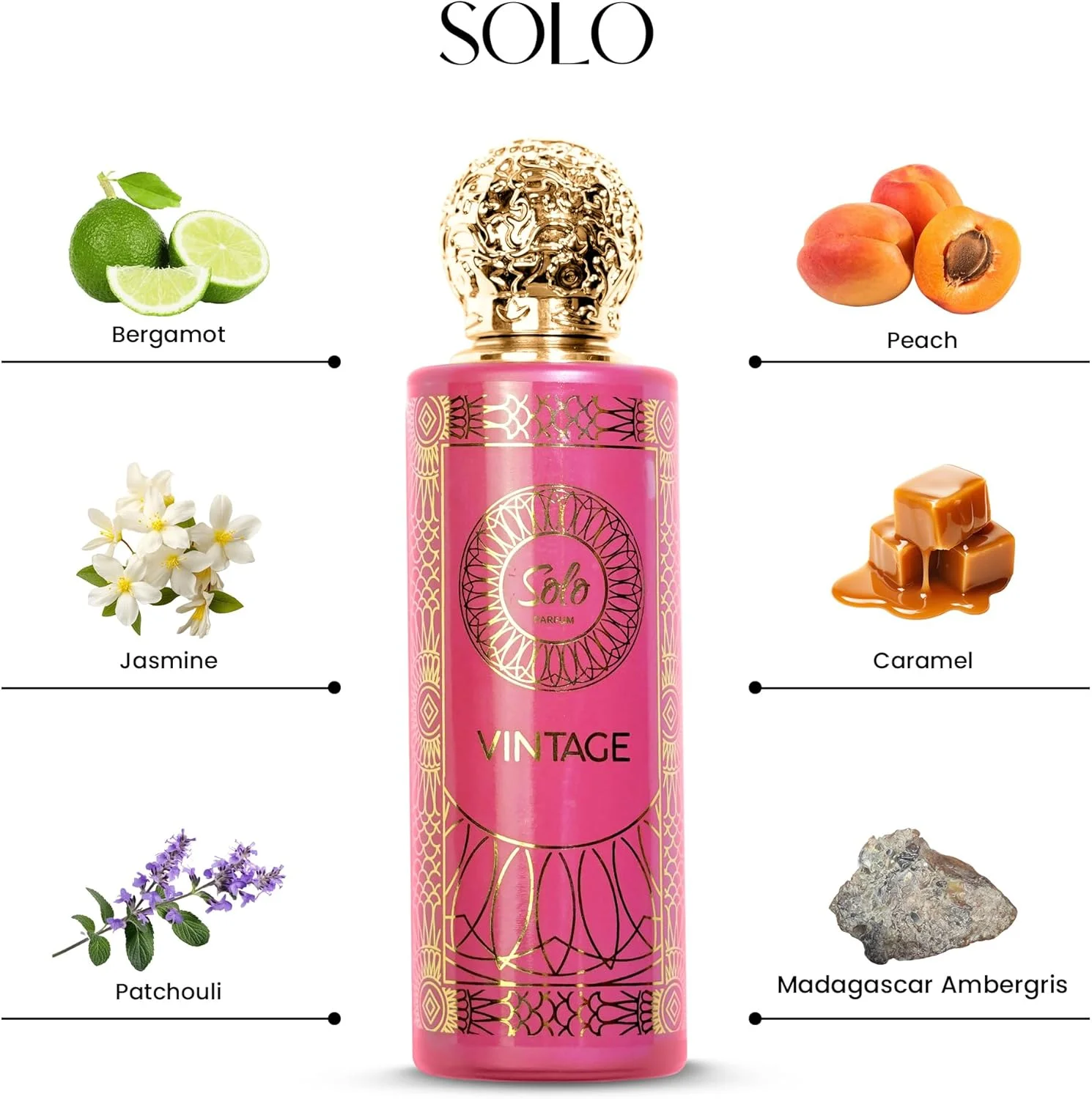 عطر زنانه سولو Vintage By AMD Perfumes - عطر کلاسیک زنانه - ادو پرفیوم ماندگار زنانه EDP 100ml