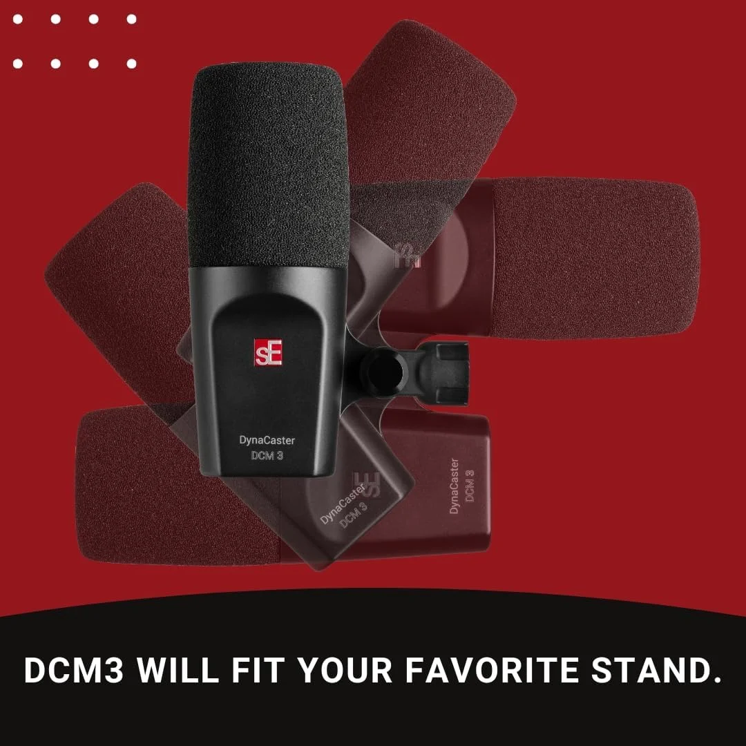 میکروفون داینامیک کاردیوئید sE Electronics DCM3 با فیلتر پاپ و لرزهگیر داخلی، مشکی میکروفون داینامیک کاردیوئید sE Electronics DCM3 با فیلتر پاپ و لرزهگیر داخلی، مشکی