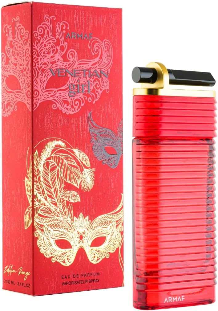 عطر زنانه آرماف مدل Venetian Girl Rough Red ادو پرفیوم 100 میلی لیتر، رایحه کهربایی گلی