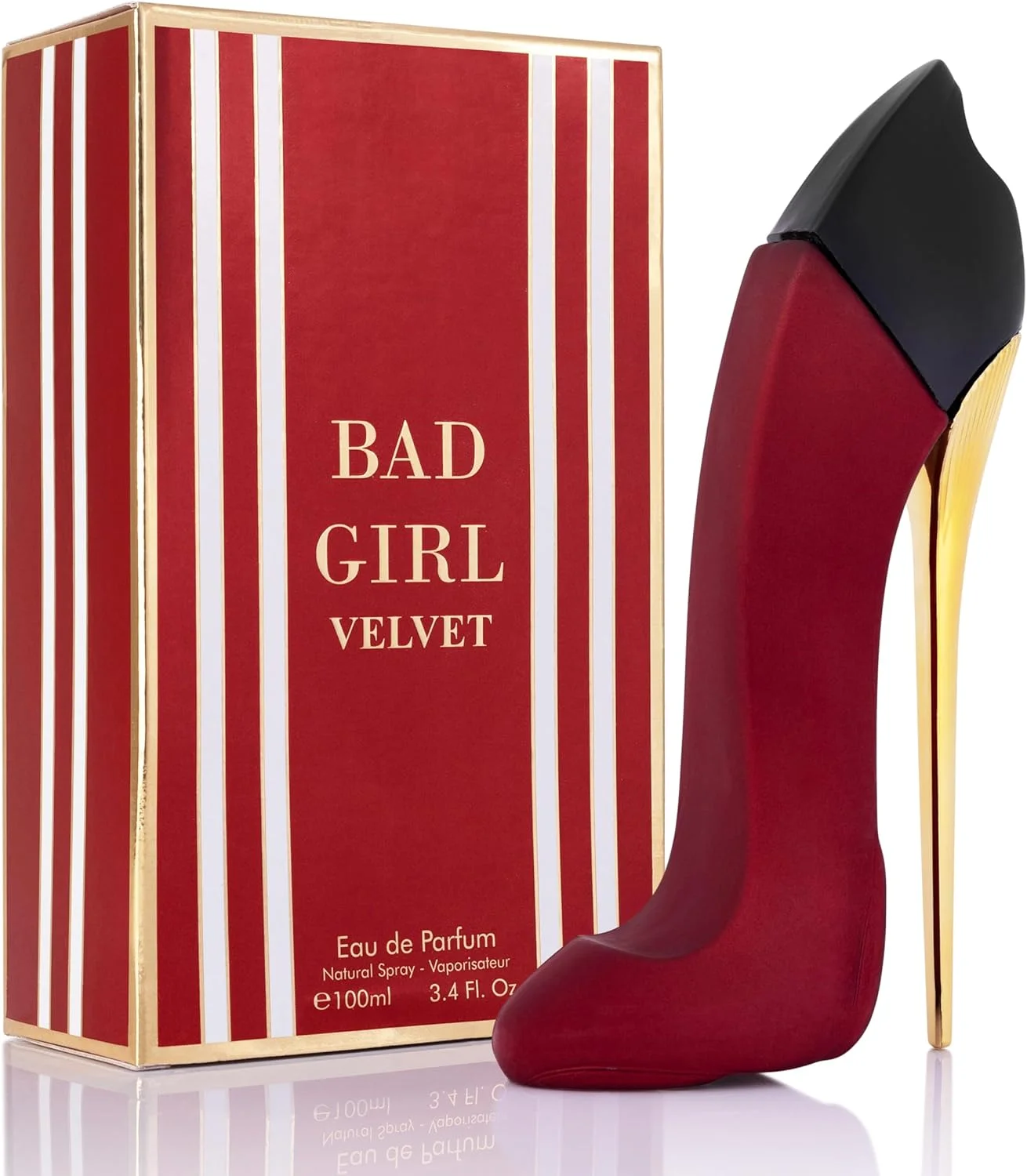 ادکلن زنانه Bad Girl Velvet با رایحه شیرین، گرم و پودری - ترکیبی از دانه تونکا، وانیل و پرالین - بدون پارابن، وگان و بدون تست حیوانی - بطری شیک 100 میلی لیتری