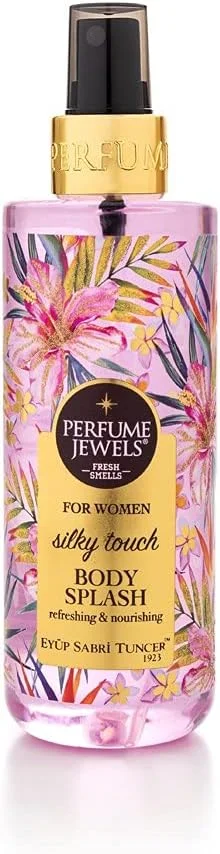 اسپری بدن زنانه ایوب صبری تونجر مدل Perfume Jewels Silky Touch حجم 250 میلی لیتر | بادی اسپلش | اسپری خوشبو کننده بدن | ادکلن