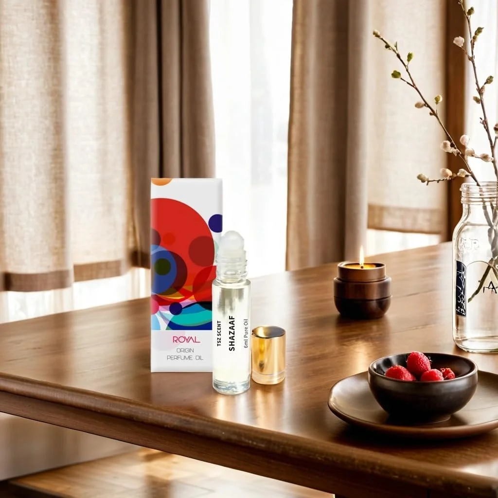 عطر شذاف عود تی اس زد سنت مردانه و زنانه 6 میل روغنی غلیظ رولی، ماندگاری طولانی، یونیسکس، رایحه لوکس عسل کهربایی عربی، بدون الکل