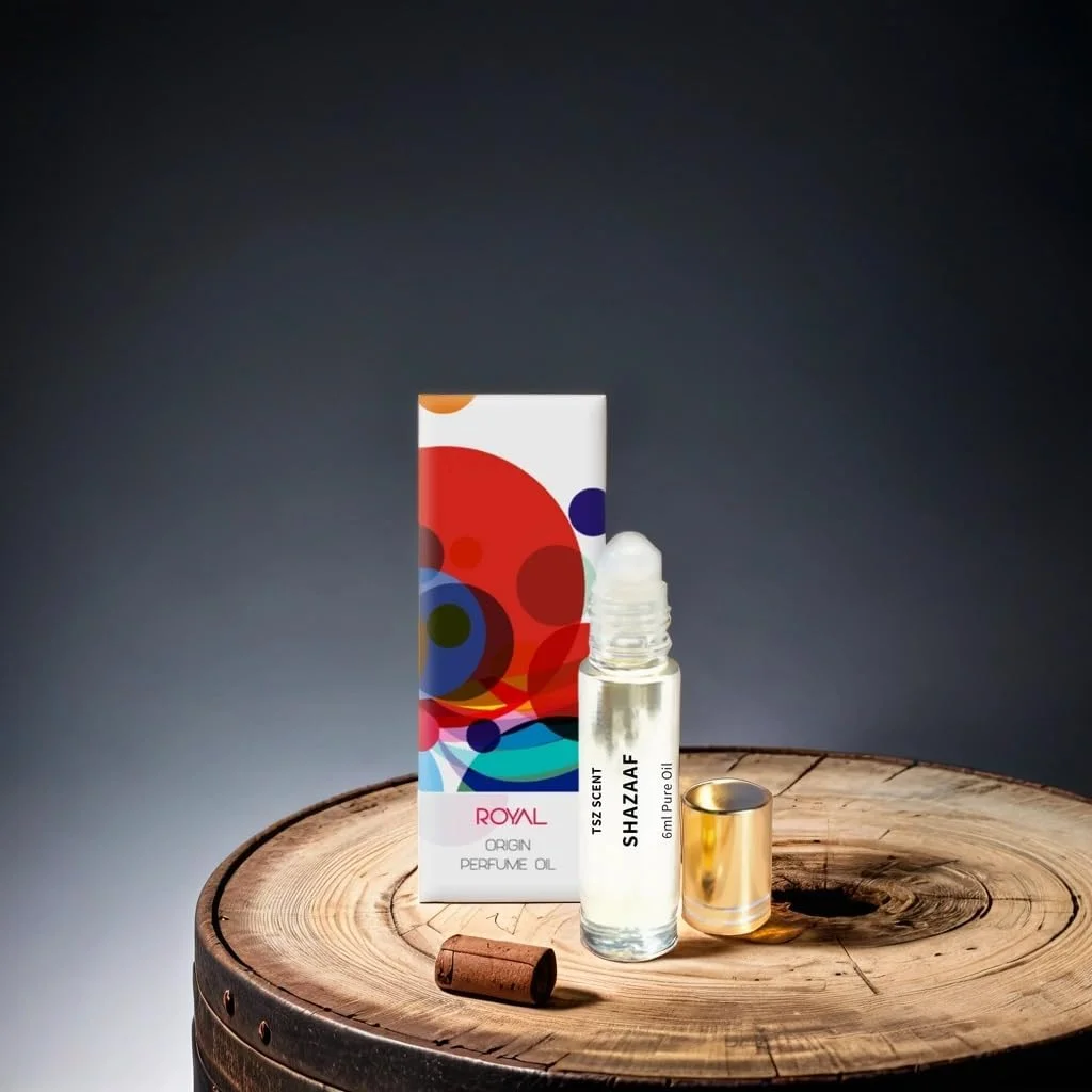 عطر شذاف عود تی اس زد سنت مردانه و زنانه 6 میل روغنی غلیظ رولی، ماندگاری طولانی، یونیسکس، رایحه لوکس عسل کهربایی عربی، بدون الکل