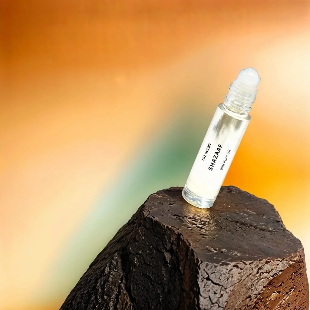 عطر شذاف عود تی اس زد سنت مردانه و زنانه 6 میل روغنی غلیظ رولی، ماندگاری طولانی، یونیسکس، رایحه لوکس عسل کهربایی عربی، بدون الکل