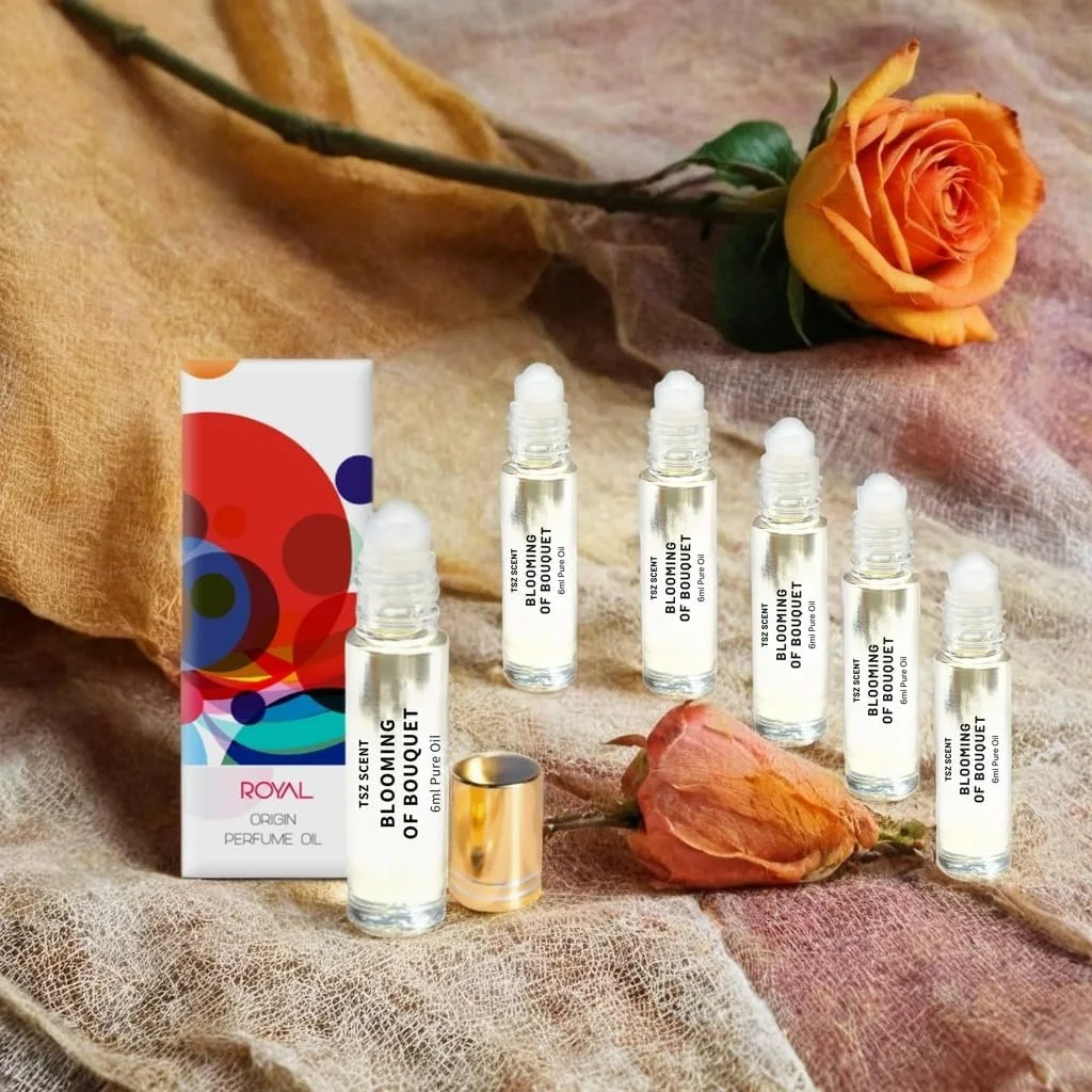 روغن عطر رولی زنانه TSZ Scents Blooming of Bouquet - رایحه گلی تازه، ظریف و میوه ای 6 میلی لیتر غلیظ - ایده آل برای هدیه