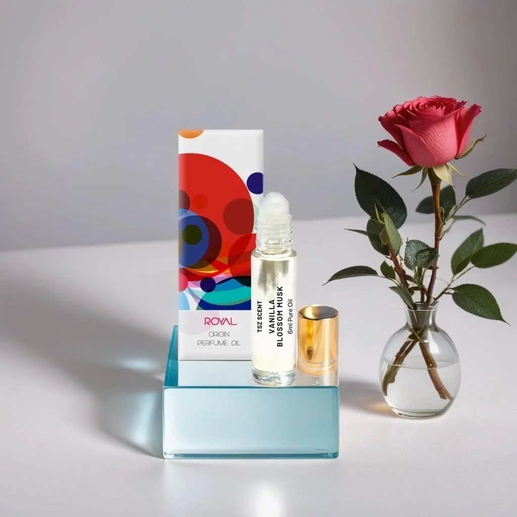 روغن عطر تی اس زد با رایحه وانیل، شکوفه و مشک 6 میلی لیتر - عطر یونیسکس، رایحه های شیرین گلی و پودری - ادکلن ماندگار برای مردان و زنان