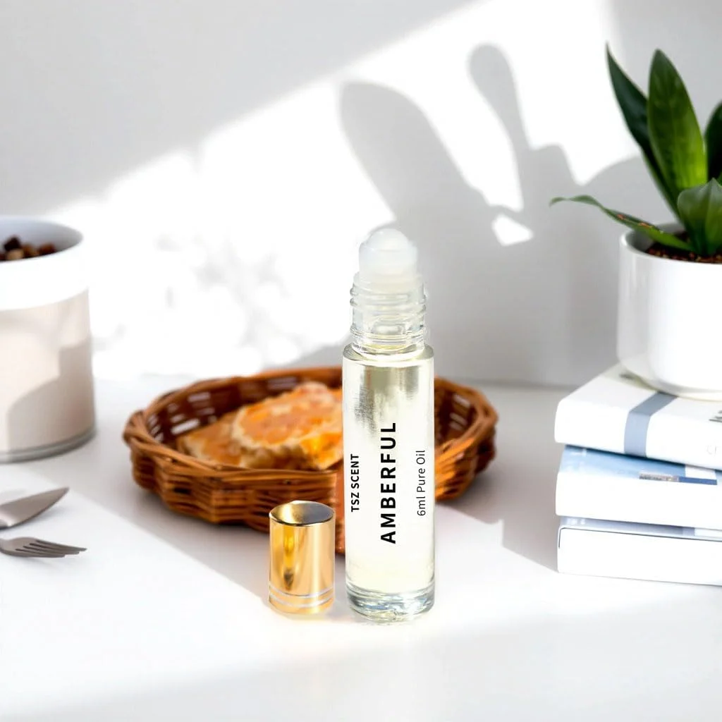 روغن عطر عنبرفول تی اس زد، 6 میلی لیتر، رولی - رایحه ای ماندگار و یونیسکس | عطر چوبی شرقی برای مردان و زنان | ایده آل برای استفاده در سفر