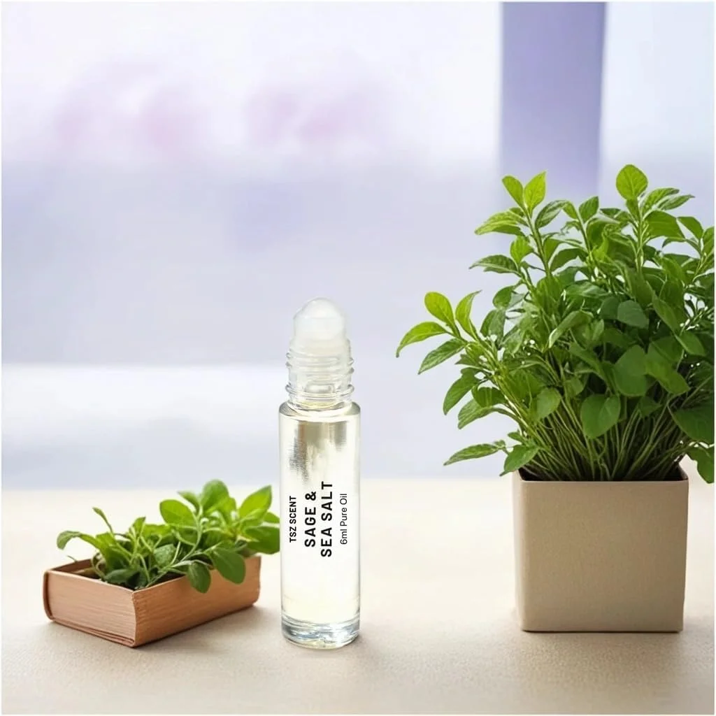 روغن عطر مریم گلی و نمک دریایی TSZ، رایحه ای ماندگار و унисекс - تازه، مرکباتی و معطر، رول-آن ممتاز 6 میلی لیتری، رایحه ای خاص، عطر جیبی روزانه برای زنان و مردان روغن عطر مریم گلی و نمک دریایی TSZ، رایحه ای ماندگار و унисекс - تازه، مرکباتی و معطر، رول-آن ممتاز 6 میلی لیتری، رایحه ای خاص، عطر جیبی روزانه برای زنان و مردان