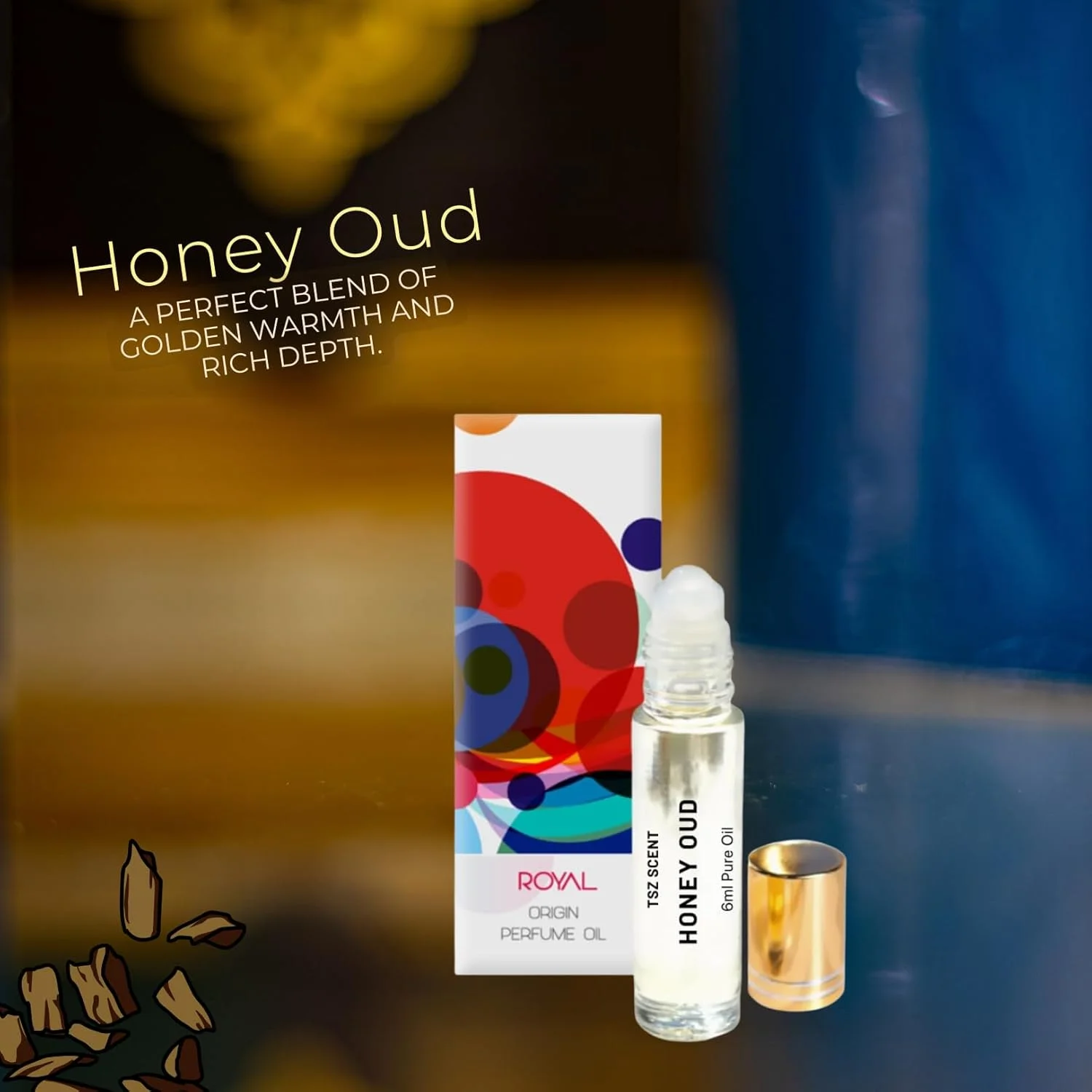 روغن عطر عود عسلی مردانه و زنانه TSZ Scent، حجم 6 میلی لیتر، رولی مسافرتی، ماندگاری طولانی و رایحه ای جذاب برای همه