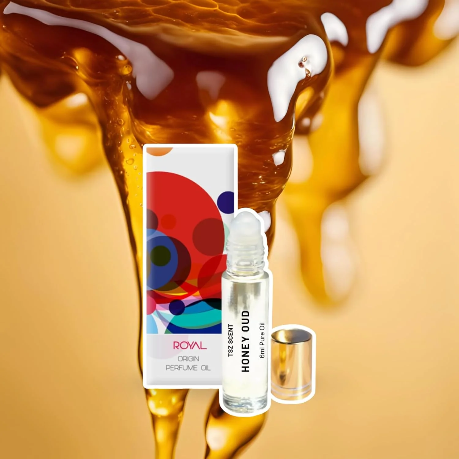 روغن عطر عود عسلی مردانه و زنانه TSZ Scent، حجم 6 میلی لیتر، رولی مسافرتی، ماندگاری طولانی و رایحه ای جذاب برای همه