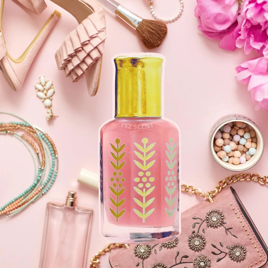 روغن عطر زنانه TSZ Scent Mademoiselles، عطر روغنی فرانسوی غلیظ، ماندگاری طولانی بدون الکل - رایحه های مرکباتی وانیلی گلی (12 میلی لیتر)