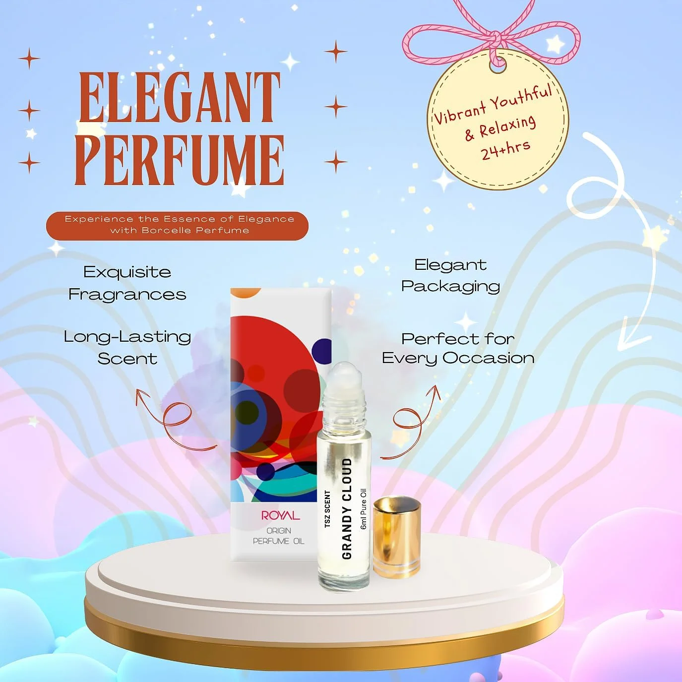 روغن عطر زنانه TSZ Scent Grandy Cloud، 6 میلی لیتر، رولی، ماندگاری طولانی، بدون الکل، رایحه گلی و تازه، لوکس سایز مسافرتی، فرمولاسیون ضد حساسیت و سازگار با پوست، مناسب هدیه، ساخت امارات متحده عربی خاورمیانه روغن عطر زنانه TSZ Scent Grandy Cloud، 6 میلی لیتر، رولی، ماندگاری طولانی، بدون الکل، رایحه گلی و تازه، لوکس سایز مسافرتی، فرمولاسیون ضد حساسیت و سازگار با پوست، مناسب هدیه، ساخت امارات متحده عربی خاورمیانه