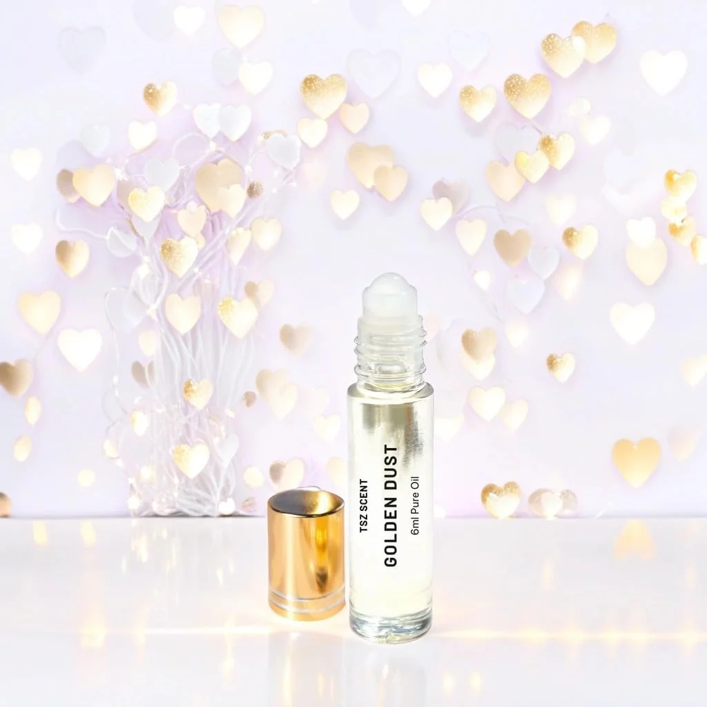 عطر روغنی متمرکز گلدن داست TSZ Scent زنانه و مردانه، 6 میلی لیتر، رایحه وانیل و عنبر ماندگار، نت های شیرین مشک سایز مسافرتی