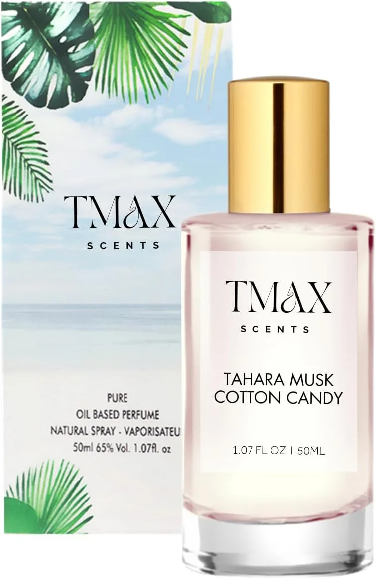 اسپری عطر زنانه TMAX Scent Tahara Musk Cotton Candy – رایحه شیرین و خامه‌ای ماندگار، 50 میلی لیتر