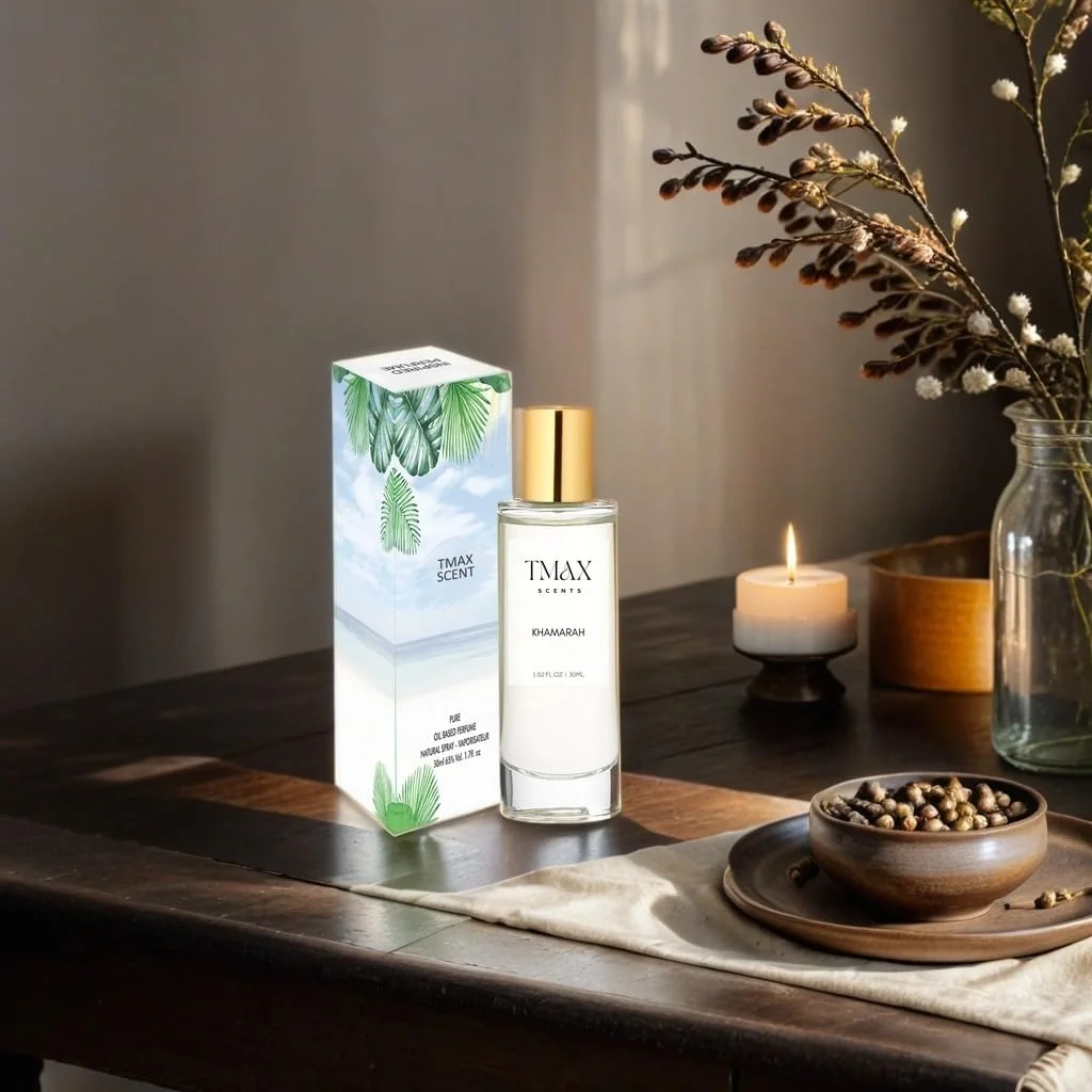 ادکلن TMAX SCENTS Khamarah زنانه و مردانه، ادو پرفیوم 30 میلی لیتر، رایحه وانیلی ماندگار، مشابه عطر لوکس ادکلن TMAX SCENTS Khamarah زنانه و مردانه، ادو پرفیوم 30 میلی لیتر، رایحه وانیلی ماندگار، مشابه عطر لوکس