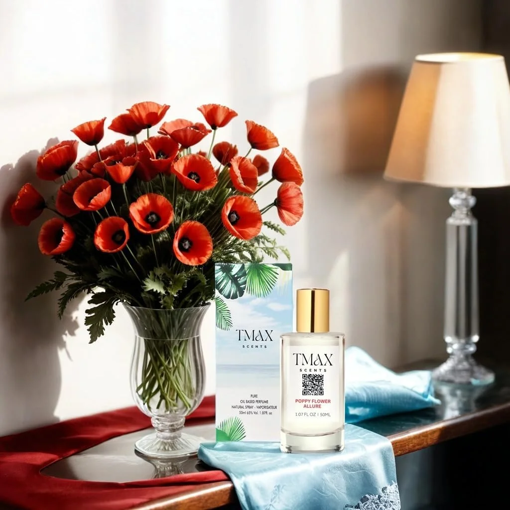 عطر زنانه تی مکس سنتز مدل Poppy Flower Allure حجم 50 میلی لیتر - رایحه ای ظریف، ماندگار، مشک دار، شیرین و گلی عطر زنانه تی مکس سنتز مدل Poppy Flower Allure حجم 50 میلی لیتر - رایحه ای ظریف، ماندگار، مشک دار، شیرین و گلی