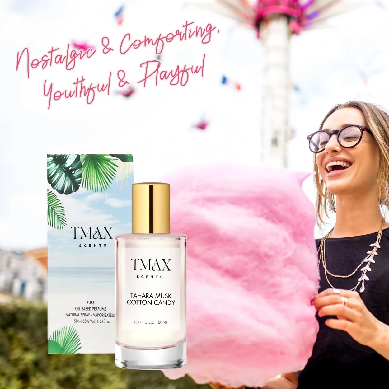 اسپری عطر زنانه TMAX Scent Tahara Musk Cotton Candy – رایحه شیرین و خامهای ماندگار، 50 میلی لیتر اسپری عطر زنانه TMAX Scent Tahara Musk Cotton Candy – رایحه شیرین و خامهای ماندگار، 50 میلی لیتر