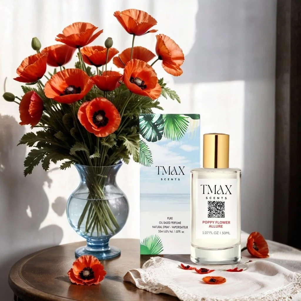 عطر زنانه تی مکس سنتز مدل Poppy Flower Allure حجم 50 میلی لیتر - رایحه ای ظریف، ماندگار، مشک دار، شیرین و گلی عطر زنانه تی مکس سنتز مدل Poppy Flower Allure حجم 50 میلی لیتر - رایحه ای ظریف، ماندگار، مشک دار، شیرین و گلی