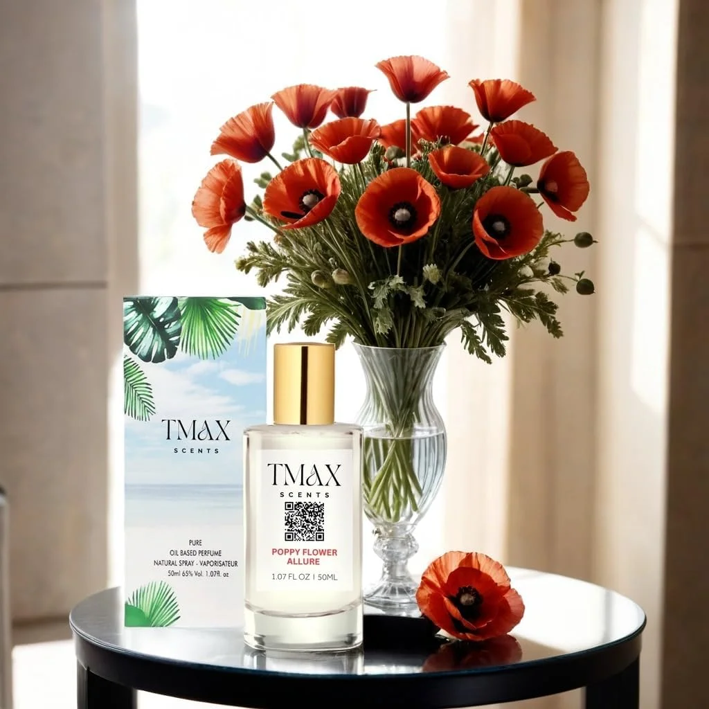 عطر زنانه تی مکس سنتز مدل Poppy Flower Allure حجم 50 میلی لیتر - رایحه ای ظریف، ماندگار، مشک دار، شیرین و گلی عطر زنانه تی مکس سنتز مدل Poppy Flower Allure حجم 50 میلی لیتر - رایحه ای ظریف، ماندگار، مشک دار، شیرین و گلی