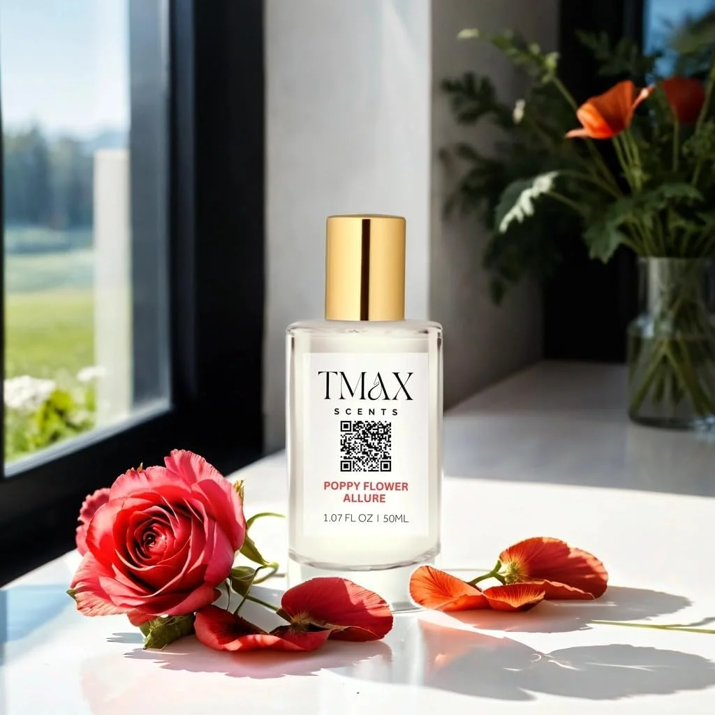 عطر زنانه تی مکس سنتز مدل Poppy Flower Allure حجم 50 میلی لیتر - رایحه ای ظریف، ماندگار، مشک دار، شیرین و گلی عطر زنانه تی مکس سنتز مدل Poppy Flower Allure حجم 50 میلی لیتر - رایحه ای ظریف، ماندگار، مشک دار، شیرین و گلی