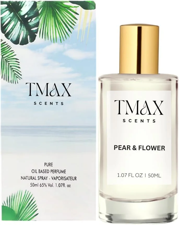 عطر زنانه تی مکس مدل Pear & Flower، حجم 50 میلی لیتر، رایحه شیرین و ماندگار با گلابی و گل فریزیا | هدیه ای عالی برای خانم ها - الهام گرفته از جو مالون