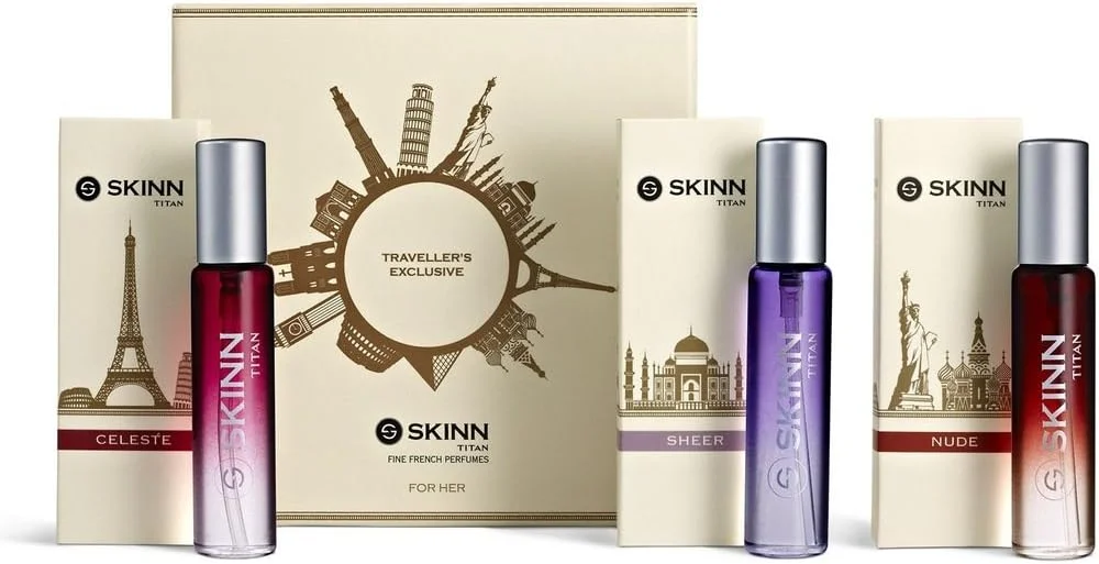 عطر زنانه تیتان Skinn Travel Edp با رایحه تازه، اسپری 20 میلی لیتر (بسته 3 عددی)، 150 میلی لیتر