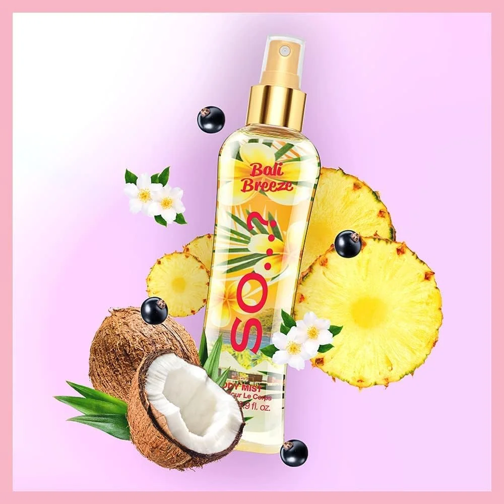اسپری خوشبو کننده بدن زنانه So…? Summer Escapes مدل Bali Breeze حجم 200 میلی لیتر اسپری خوشبو کننده بدن زنانه So…? Summer Escapes مدل Bali Breeze حجم 200 میلی لیتر