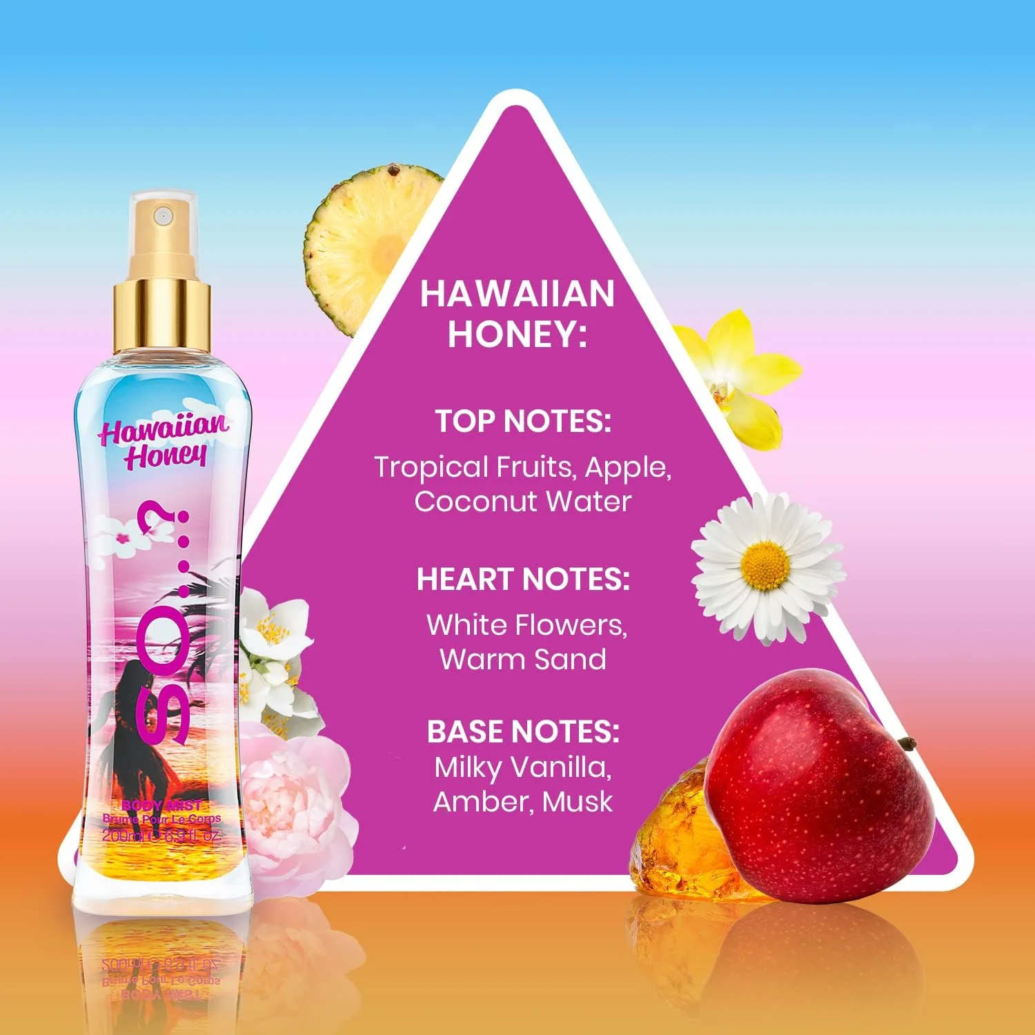 اسپری بدن زنانه So…? Summer Escapes با رایحه عسل هاوایی – ماندگاری طولانی، اسپری عطر با طراوت برای درخشش جزیره ای عجیب و غریب، 200 میلی لیتر اسپری بدن زنانه So…? Summer Escapes با رایحه عسل هاوایی – ماندگاری طولانی، اسپری عطر با طراوت برای درخشش جزیره ای عجیب و غریب، 200 میلی لیتر