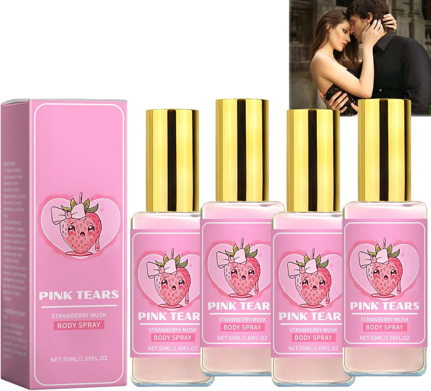 بادی میست اشک های صورتی، اسپری بدن شیر توت فرنگی، عطر توت فرنگی زنانه، آبرسان سبک وزن، رایحه ماندگار، رایحه با طراوت، برای مناسبت های مختلف (4 عدد)