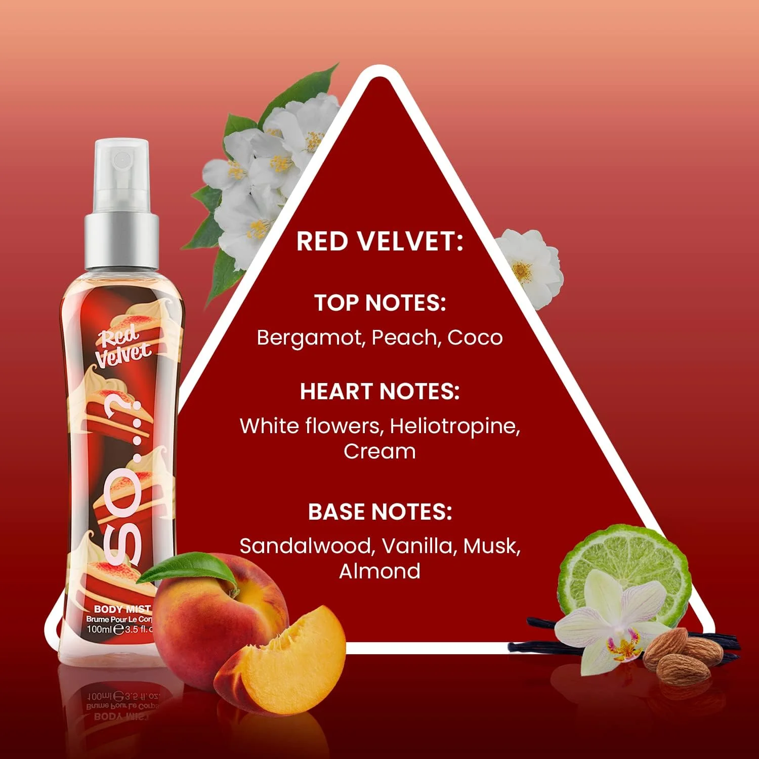 اسپری خوشبو کننده بدن زنانه SO…? مدل Red Velvet، حجم 100 میلی لیتر اسپری خوشبو کننده بدن زنانه SO…? مدل Red Velvet، حجم 100 میلی لیتر
