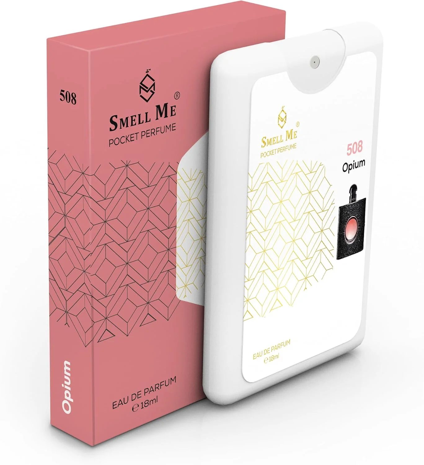 عطر جیبی Smell Me 508 با رایحه فرانسوی، ماندگاری طولانی، رایحه کهربا و وانیل، الهام گرفته از عطر زنانه OPIUM BLK EDP، حجم 18 میلی لیتر