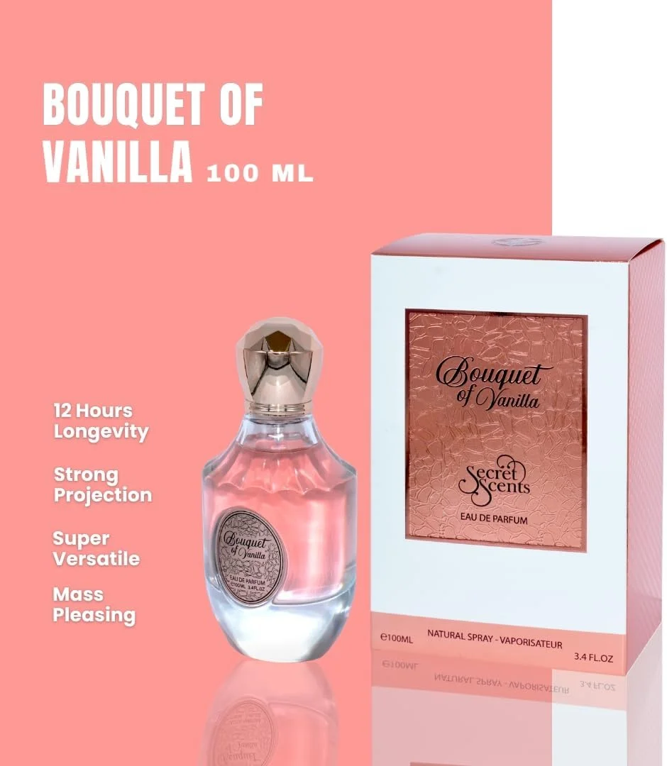 ادو پرفیوم زنانه Secret Scents Bouquet of vanilla - 100 میلی لیتر ادو پرفیوم زنانه Secret Scents Bouquet of vanilla - 100 میلی لیتر