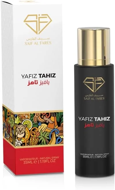 عطر سیف الفارس یافیز تهیز | اسپری بدون الکل ماندگار униsex | رایحه های ابتدایی دارچین و گشنیز | بادی میست معطر و تازه با رایحه لوکس | 35 میلی لیتر | بسته 1 عددی