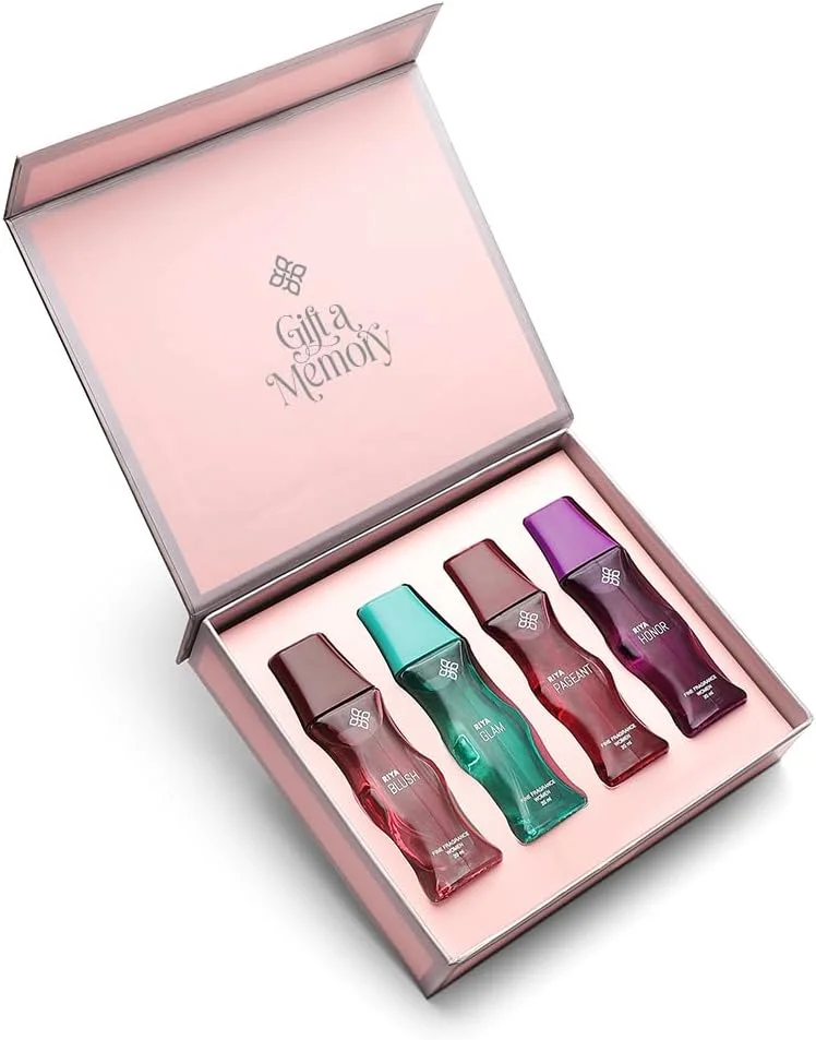 عطر زنانه چوبی Riya Gift A Memory ادو پرفیوم اسپری / ست هدیه عطر زنانه پریمیوم 4Nx20 میلی لیتر برای زنان با رایحه های Glam, Pageant, Honor, Blush / ماندگاری بالا عطر زنانه چوبی Riya Gift A Memory ادو پرفیوم اسپری / ست هدیه عطر زنانه پریمیوم 4Nx20 میلی لیتر برای زنان با رایحه های Glam, Pageant, Honor, Blush / ماندگاری بالا
