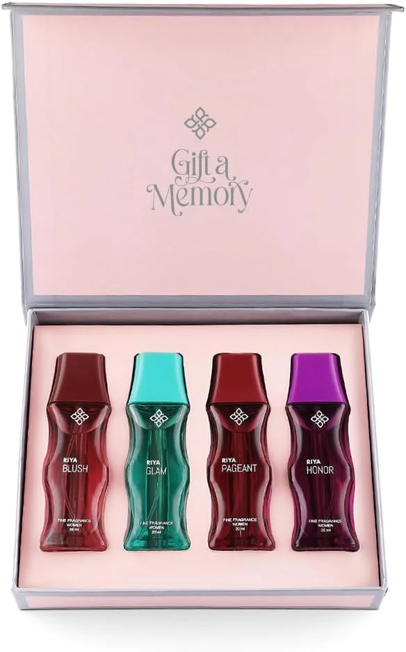 عطر زنانه چوبی Riya Gift A Memory ادو پرفیوم اسپری / ست هدیه عطر زنانه پریمیوم 4Nx20 میلی لیتر برای زنان با رایحه های Glam, Pageant, Honor, Blush / ماندگاری بالا عطر زنانه چوبی Riya Gift A Memory ادو پرفیوم اسپری / ست هدیه عطر زنانه پریمیوم 4Nx20 میلی لیتر برای زنان با رایحه های Glam, Pageant, Honor, Blush / ماندگاری بالا