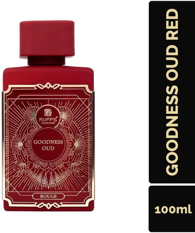 عطر زنانه گودنس عود رژ ریفز | ادو پرفیوم ماندگار | عطر لوکس با رایحه انبه، یاس، وانیل و چوب صندل - ایده آل برای استفاده روزانه و مناسبت های خاص، 100 میلی لیتر