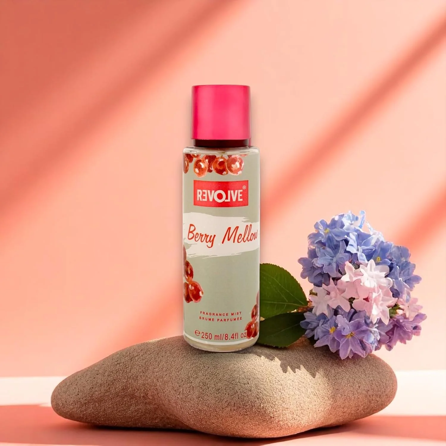 اسپری بدن زنانه REVOLVE Berry Mellow - 250ml | رایحه ملایم و شیرین توت با ته رنگ آرامش بخش | ایده آل برای روزهای آرامش بخش یا لایه برداری سبک روی عطرها اسپری بدن زنانه REVOLVE Berry Mellow - 250ml | رایحه ملایم و شیرین توت با ته رنگ آرامش بخش | ایده آل برای روزهای آرامش بخش یا لایه برداری سبک روی عطرها
