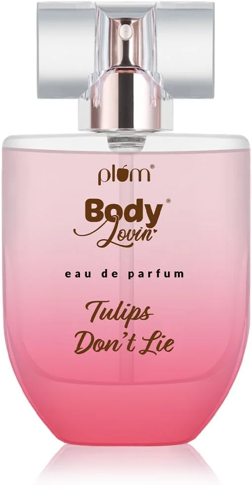 ادو پرفیوم زنانه Plum BodyLovin' Tulips Don'T Lie | ماندگاری طولانی و رایحه گلی تازه و ممتاز | عطر مایع لوکس برای زنان | نت های گل لاله، پوملو و مشک | مناسب کیف دستی | بسیار شاداب (50 میلی لیتر)